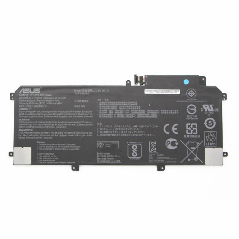 Asus C31N1610 0B200-02090100 3ICP3/97/103 batterie originale 11.55V 4680mAh, 54Wh pour ordinateur portable Asus ZenBook UX330CA-FC030T, UX330CA-FC062T séries